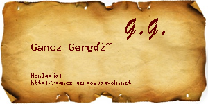 Gancz Gergő névjegykártya